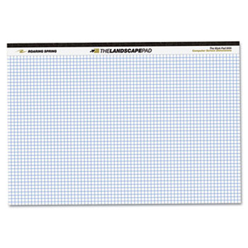 Roaring Spring WIDE Landscape Format Quadrille Writing Pad, 11 x 9-1/2, White, 40 Sheets