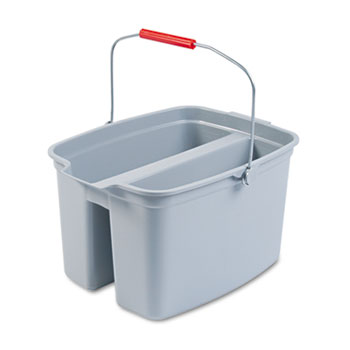 Rubbermaid&#174; Commercial Double Pail Plastic Bucket for Cleaning, 19 Quart, Gray
