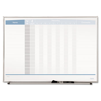 Quartet Horizontal Matrix Employee Tracking Board, 23 x 16, Aluminum Frame