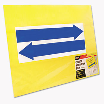 COSCO Stake Sign, Blank, Yellow, Includes Directional Arrows, 15 x 19