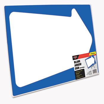COSCO Stake Sign, Blank White with Printed Blue Arrow, 15 x 19