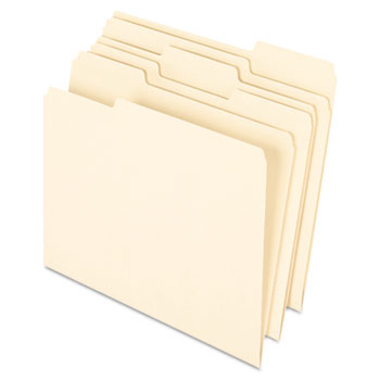 Pendaflex&#174; Earthwise 100% Recycled Paper File Folder, 1/3 Cut, Letter, Manila, 100/Box