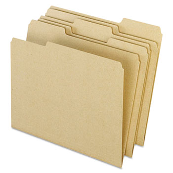 Pendaflex&#174; Earthwise Recycled Colored File Folders, 1/3 Top Tab, Letter, Natural, 100/BX