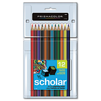 Prismacolor&#174; Scholar Colored Woodcase Pencils, 12 Assorted Colors/Set