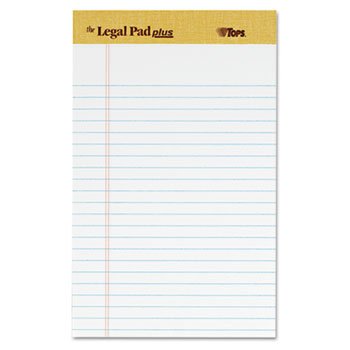 TOPS™ The Legal Pad Ruled Perforated Pads, Narrow, 5 x 8, White, 50 Sheets, DZ