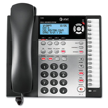 AT&amp;T 1080 Corded Four-Line Expandable Telephone, Caller ID and Answering Machine