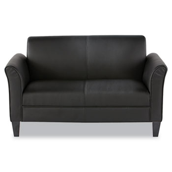 Alera&#174; Alera Reception Lounge Furniture, Loveseat, 55.5w x 31.5d x 32h, Black