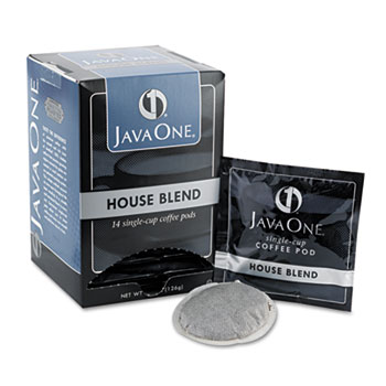 Java One&#174; Coffee Pods, House Blend, Single Cup, 14/Box