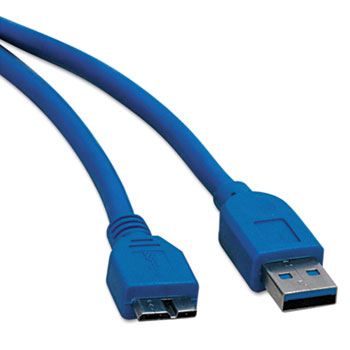 Tripp Lite USB 3.0 Device Cable, A/BMicro, 3 ft., Blue