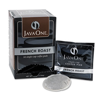 Java One Coffee Pods, French Roast, Single Cup, 14/Box
