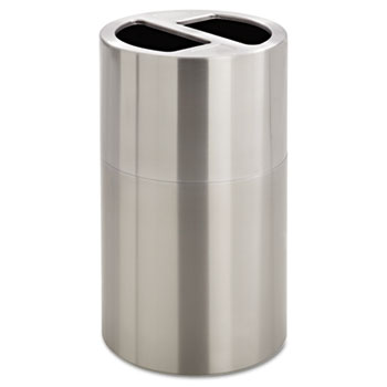 Safco&#174; Mayline&#174; Dual Recycling Receptacle, 30gal, Stainless Steel