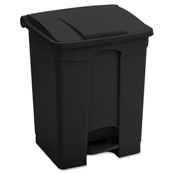 Safco&#174; Large Capacity Plastic Step-On Receptacle, 23gal, Black