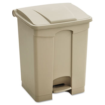 Safco&#174; Large Capacity Plastic Step-On Receptacle, 23gal, Tan