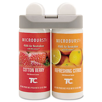 Rubbermaid Commercial Microburst Duet Refills, Cotton Berry/Refreshing Citrus, 3oz, 4/Carton