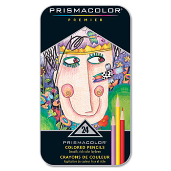 Prismacolor&#174; Premier Colored Woodcase Pencils, 24 Assorted Colors/Set