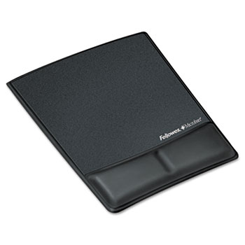 Fellowes&#174; Memory Foam Wrist Rest w/Attached Mouse Pad, Black
