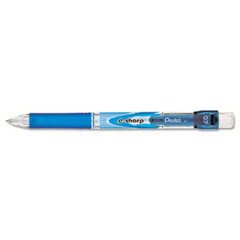 Pentel&#174; .e-Sharp Mechanical Pencil, .7 mm, Blue Barrel, Dozen