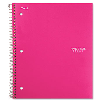 Five Star Wirebound Trend Notebook, 1 Subject, College Rule, 10 1/2 x 8, 100 Sheets, Pink