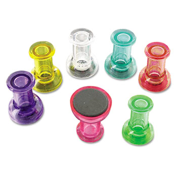 MasterVision Magnetic Push Pins, Assorted, 6 per Pack