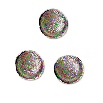 MasterVision High-Intensity Magnets, 1 1/4&quot; dia, Silver, 10/Pack