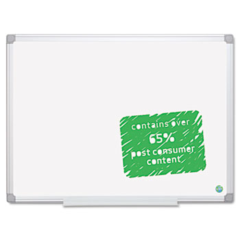 MasterVision Earth Easy-Clean Dry Erase Board, White/Silver, 36x48