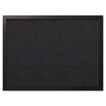 MasterVision Designer Fabric Bulletin Board, 24X18, Black Fabric/Black Frame
