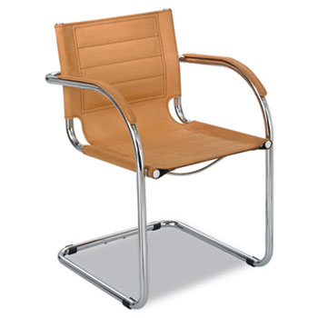 Safco&#174; Flaunt Series Guest Chair, Camel Microfiber/Chrome