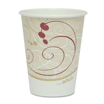 SOLO&#174; Cup Company Hot Cups, Symphony Design, 8oz, Beige, 50/Pack