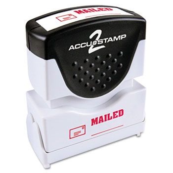 ACCUSTAMP2 Pre-Inked Shutter Stamp with Microban, Red, MAILED, 1 5/8 x 1/2