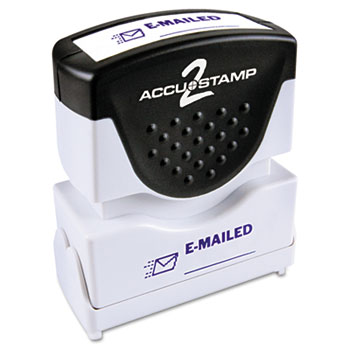 ACCUSTAMP2 Pre-Inked Shutter Stamp with Microban, Blue, EMAILED, 1 5/8 x 1/2