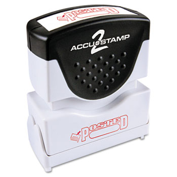 ACCUSTAMP2 Pre-Inked Shutter Stamp with Microban, Red, POSTED, 1 5/8 x 1/2