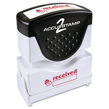 ACCUSTAMP2 Pre-Inked Shutter Stamp with Microban, Red, RECEIVED, 1 5/8 x 1/2