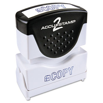 ACCUSTAMP2 Pre-Inked Shutter Stamp with Microban, Blue, COPY, 1 5/8 x 1/2