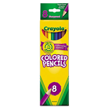 Crayola&#174; Colored Pencils, Long, 8/ST