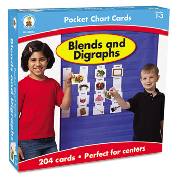 Carson-Dellosa Publishing Blends and Digraphs Cards for Pocket Chart, 4 x 2 3/4, 204 Cards, Ages 4-5