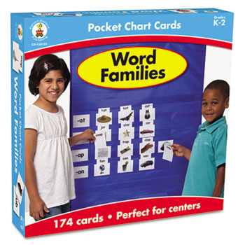 Carson-Dellosa Publishing Word Families Cards for Pocket Chart, 4 x 2 3/4, 164 Cards, Ages 4-5
