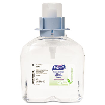 PURELL Advanced Green Certified Hand Sanitizer Foam, 1200 mL Refill for PURELL&#174; FMX-12™ Dispenser, 3/CT