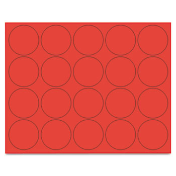 MasterVision Interchangeable Magnetic Characters, Circles, Red, 3/4&quot; Dia., 20/Pack