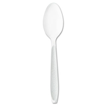 SOLO&#174; Cup Company Impress Heavyweight Polystyrene Cutlery, Teaspoon, White, 1000/Carton