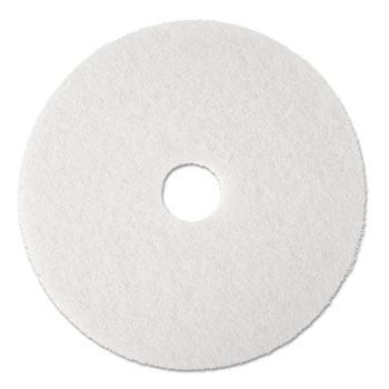 3M™ Super Polish Floor Pad 4100, 19&quot;, White, 5/Carton