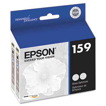 Epson&#174; T159020 (159) UltraChrome Hi-Gloss 2 Gloss Optimizer Ink, Clear, 2/PK