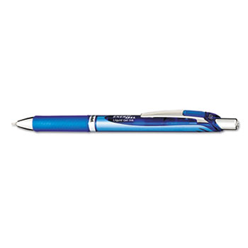 Pentel&#174; EnerGel RTX Roller Ball Retractable Gel Pen, Fine Point, Blue Ink, 12/DZ