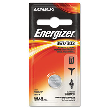 Energizer Watch/Electronic Battery, SilvOx, 357, 1.5V, MercFree