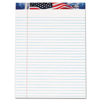 TOPS™ American Pride Writing Pad, Legal/Wide, 8 1/2 x 11 3/4, White, 50 Sheets, Dozen
