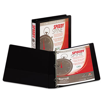 Samsill Speedy Spine&#226;„&#162; Time Saving/Easy Spine Label Inserting 1&quot; View Binder, 3 Ring, Black