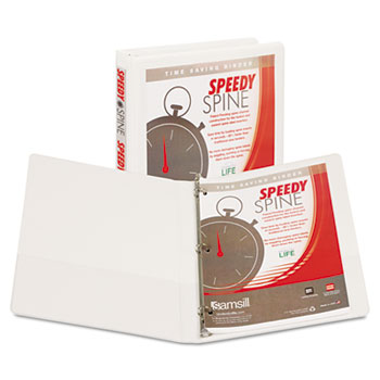 Samsill Speedy Spine&#226;„&#162; Time Saving/Easy Spine Label Inserting 1/2&quot; View Binder, 3 Ring, White