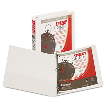 Samsill Speedy Spine&#226;„&#162; Time Saving/Easy Spine Label Inserting 1&quot; View Binder, 3 Ring, White