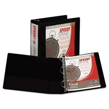 Samsill Speedy Spine&#226;„&#162; Time Saving/Easy Spine Label Inserting 3&quot;View Binder, 3 Ring, Black