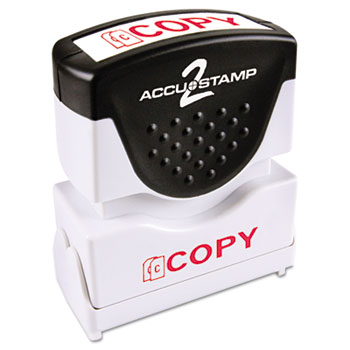 ACCUSTAMP2 Pre-Inked Shutter Stamp with Microban, Red, COPY,  1 5/8 x 1/2