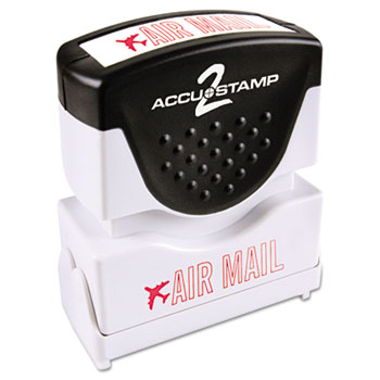 ACCUSTAMP2 Pre-Inked Shutter Stamp with Microban, Red, AIR MAIL,  1 5/8 x 1/2